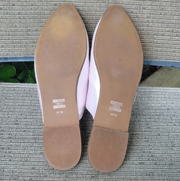 Toms Jutti Mule Metallic Leather Lavendar Mules, Size 10 - Picture 10 of 10